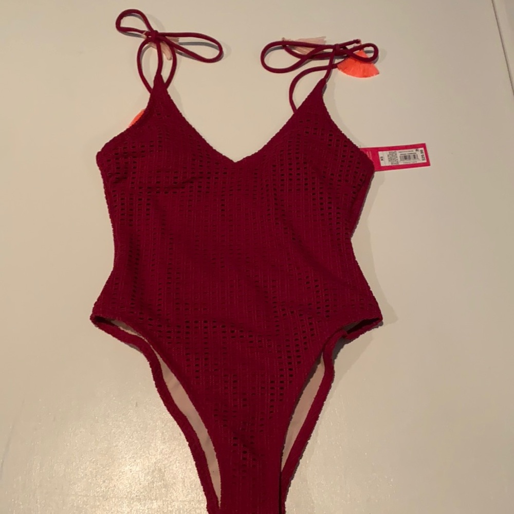 Target xhilaration maroon one piece swimsuit
